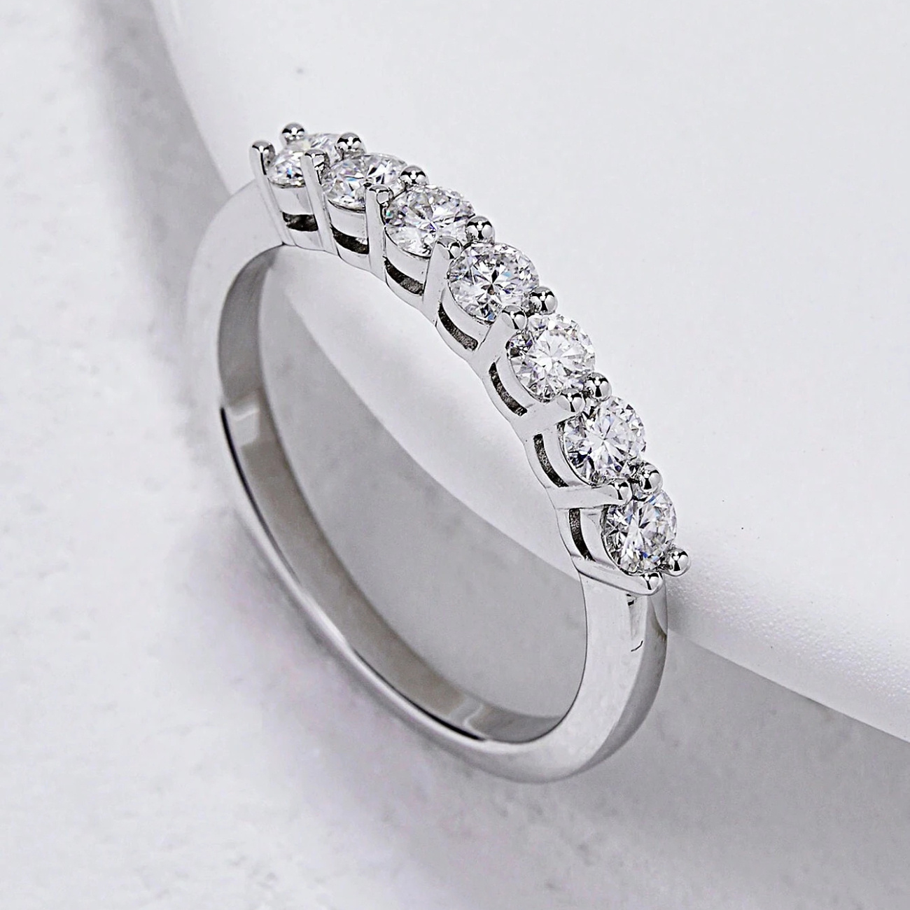 1pc 0.28ct Moissanite Engagement Ring 925 Silver 18K Gold Plated All Season